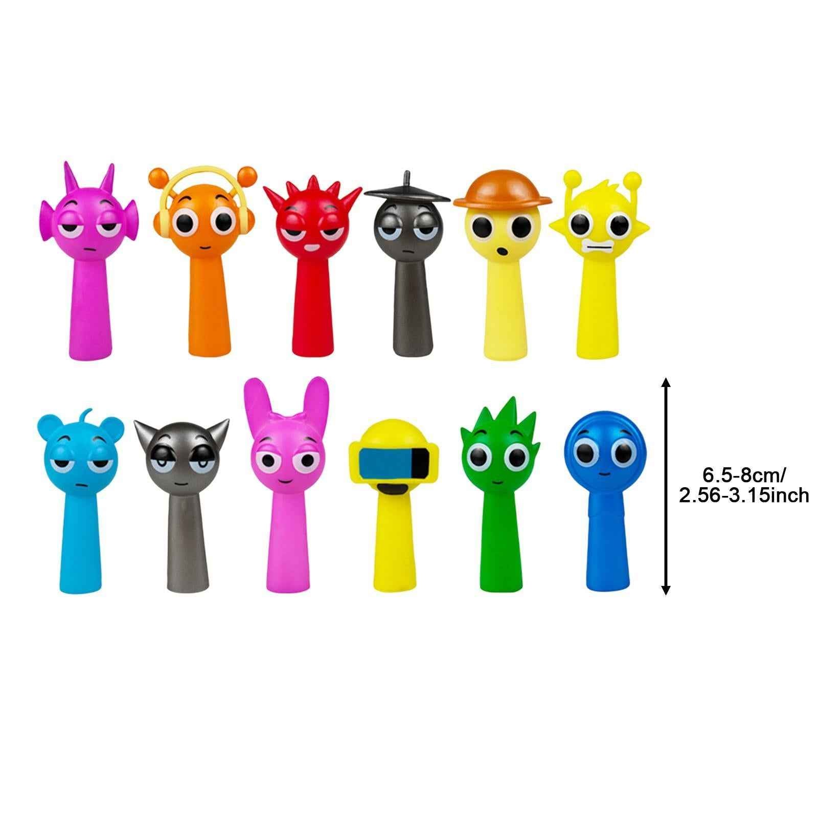 12 Pieces Sprunki Figures Gifts for Girls Boys Colorful Rhythm Box Figurines