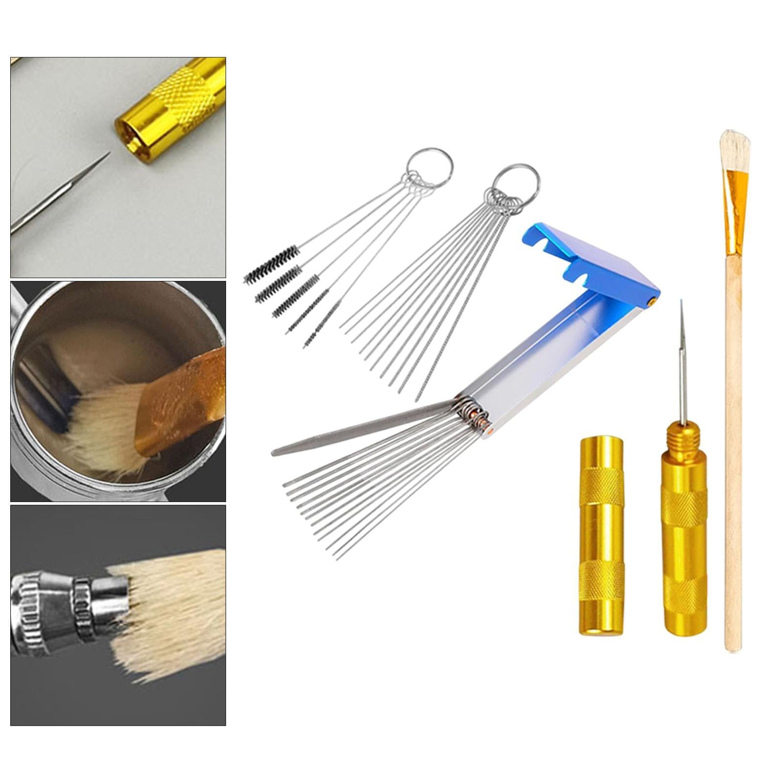 Airbrush Cleaning Brush Kit Easy Use Airbrush Cleaner for Studio Office Home Gold