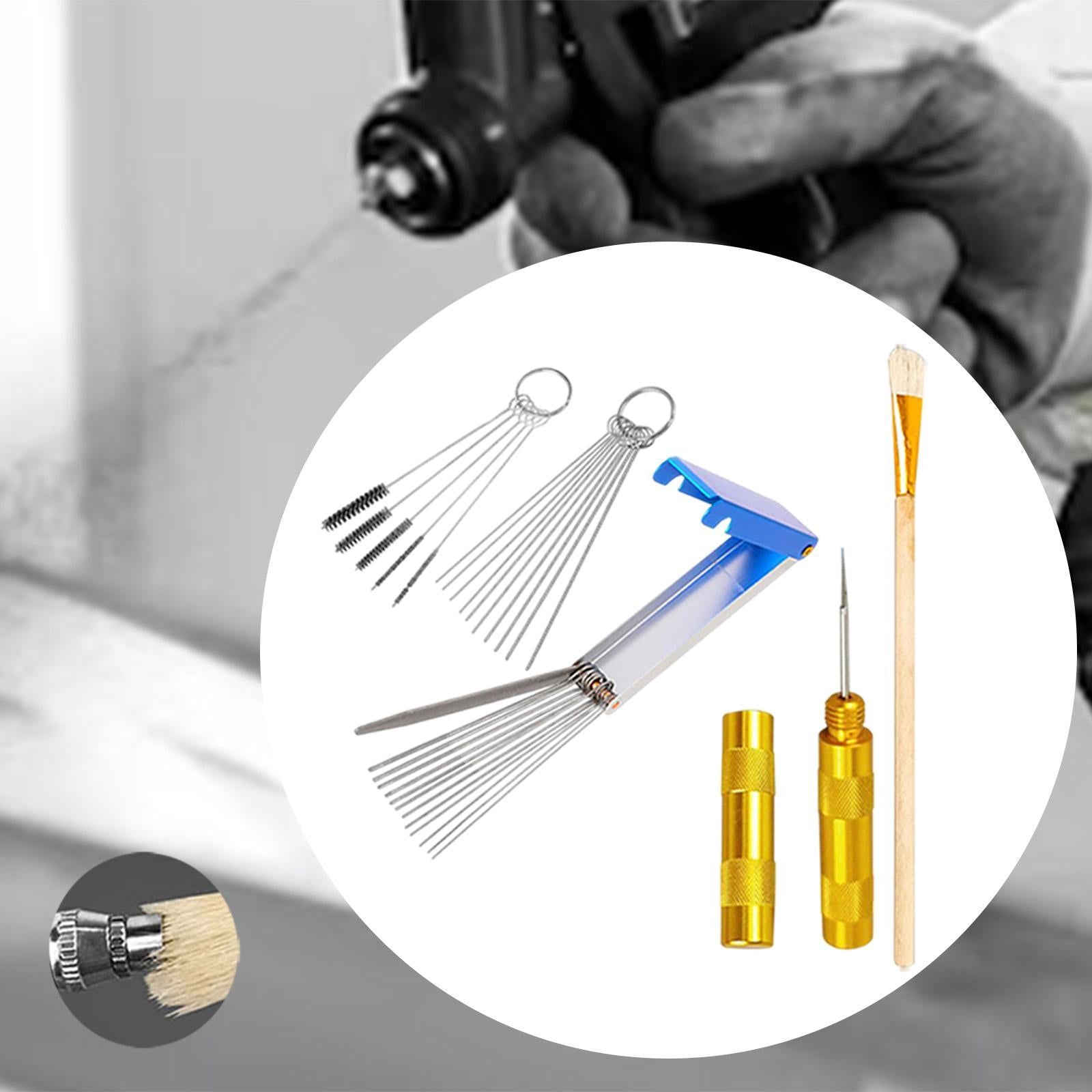 Airbrush Cleaning Brush Kit Easy Use Airbrush Cleaner for Studio Office Home Gold