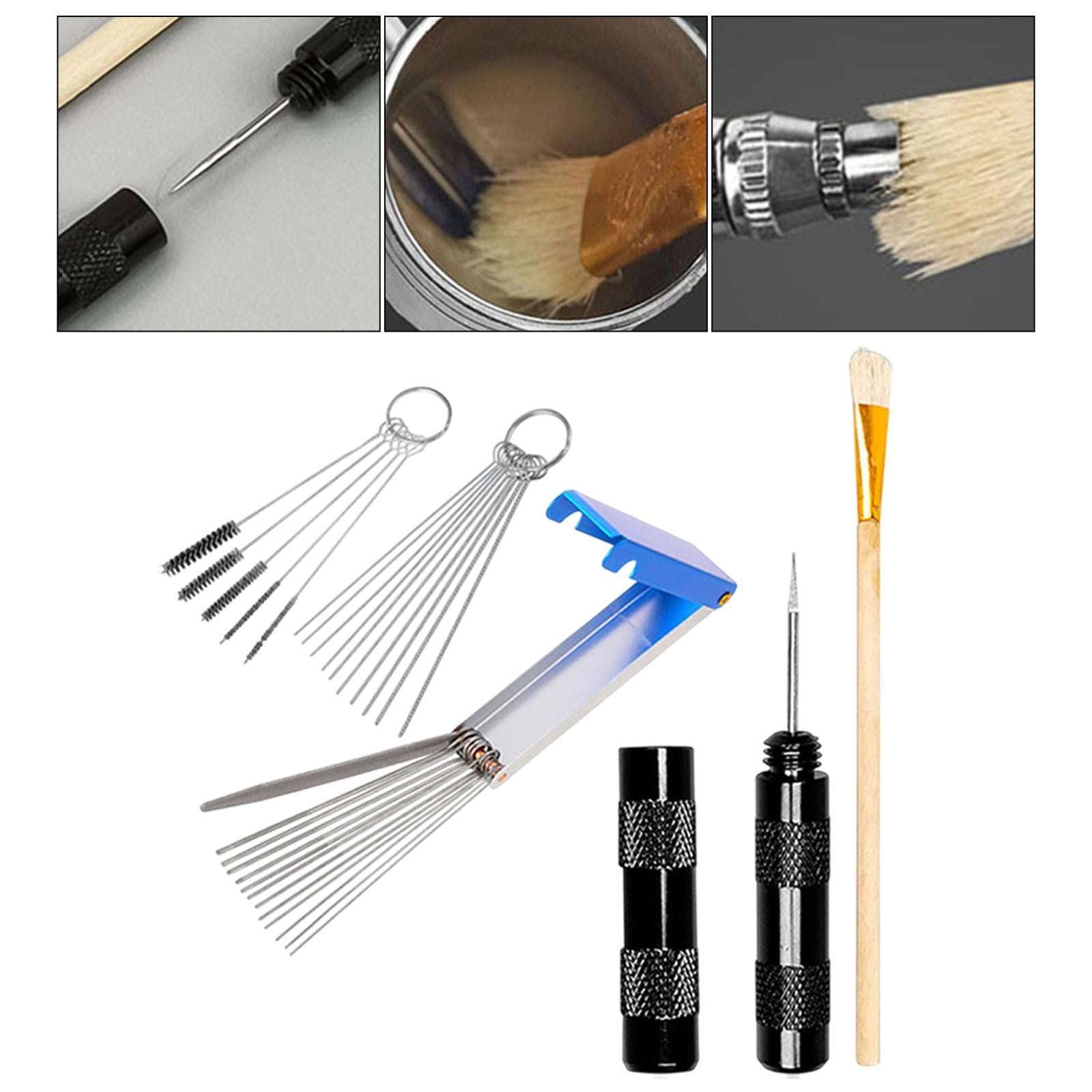 Airbrush Cleaning Brush Kit Easy Use Airbrush Cleaner for Studio Office Home Black