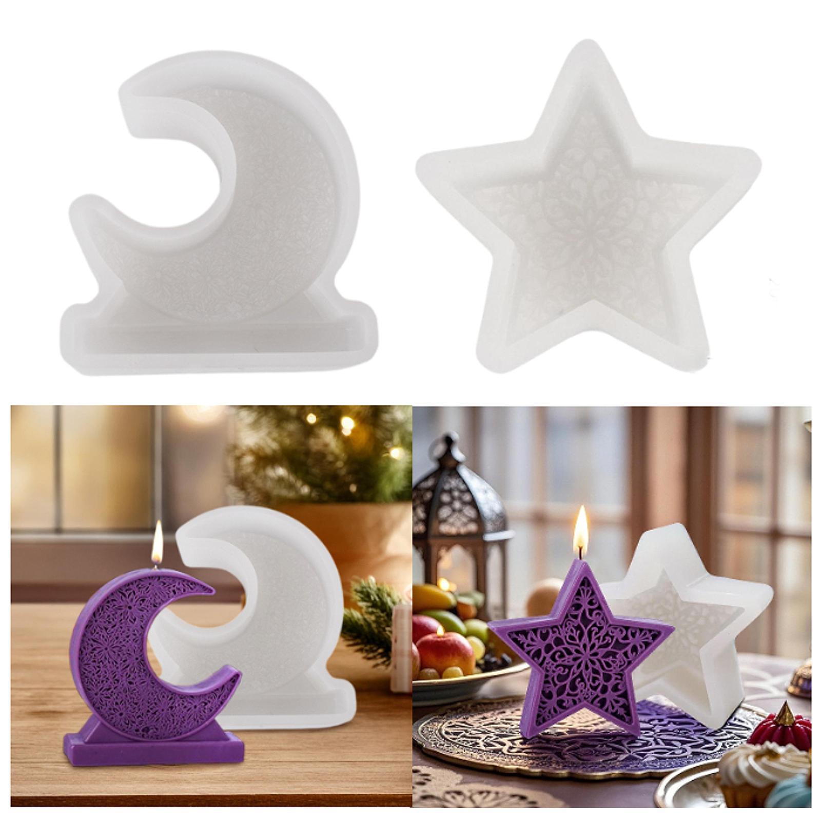 Candle Mould Silicone Mould for Home Decoration Handmade Soap Scented Candle Moon