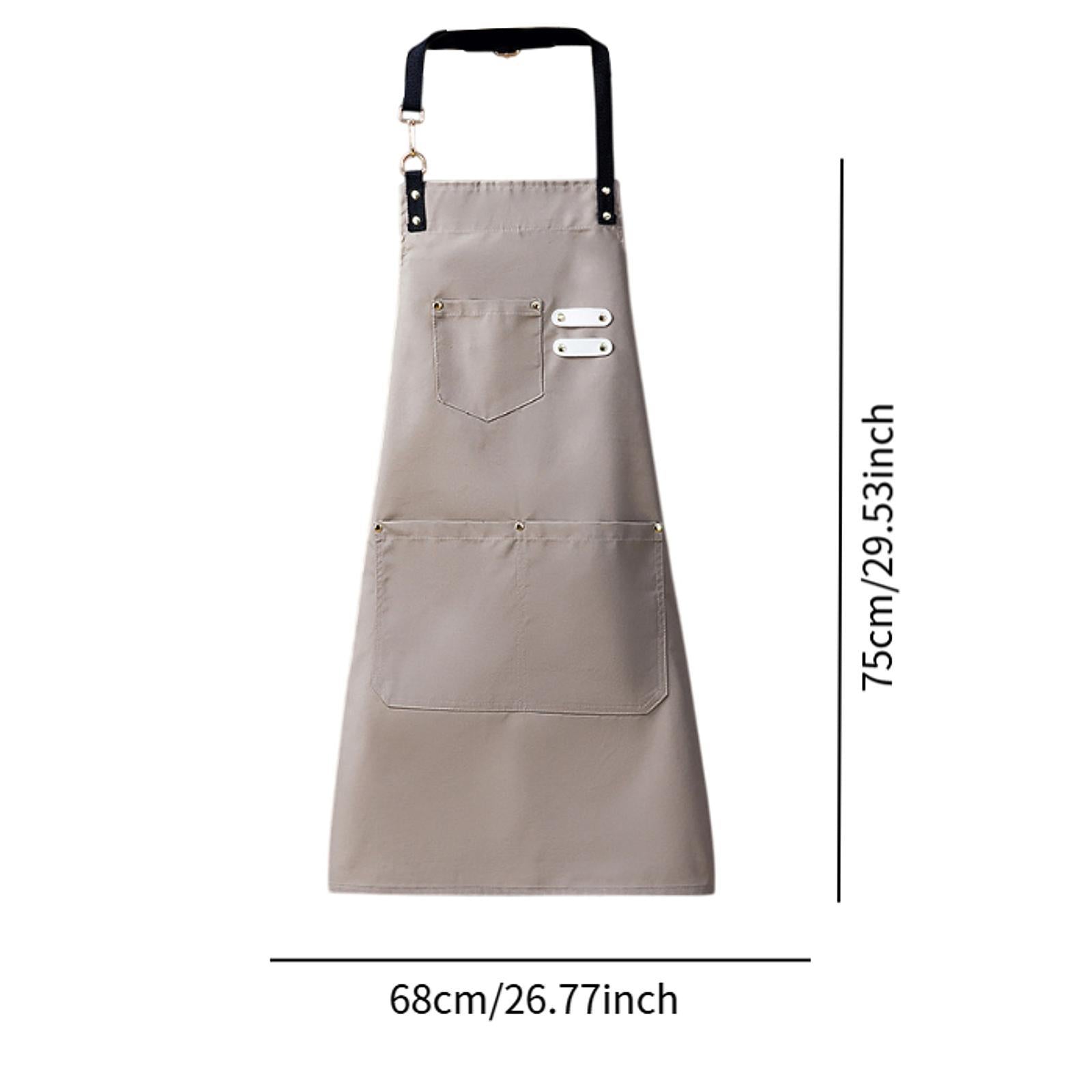 Chef Bib Apron Multipurpose Painting Artist Apron for Garden Commercial Shop Khaki