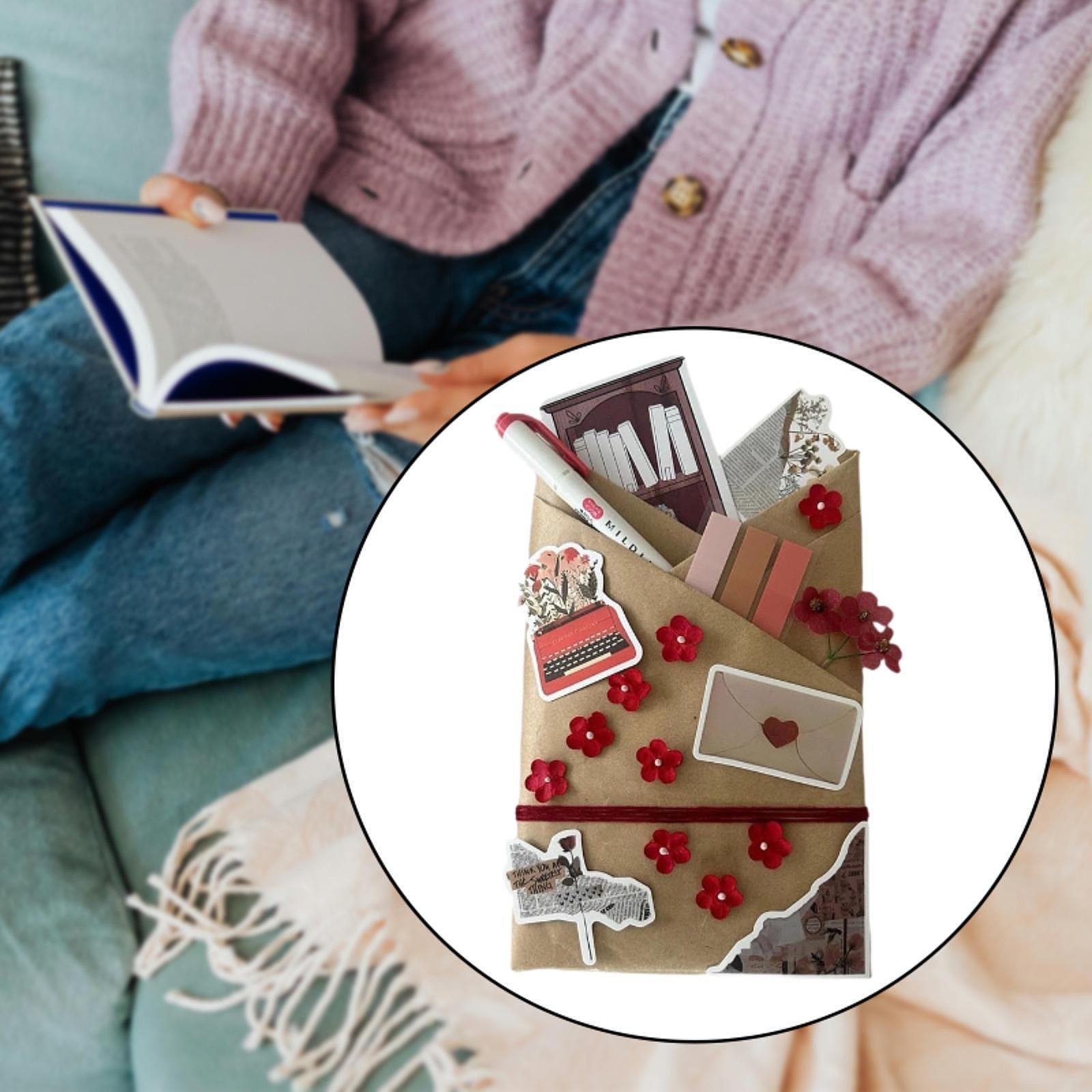 Date with A Book Retro Style Bookish Stickers for Party Women Reading Lovers Red