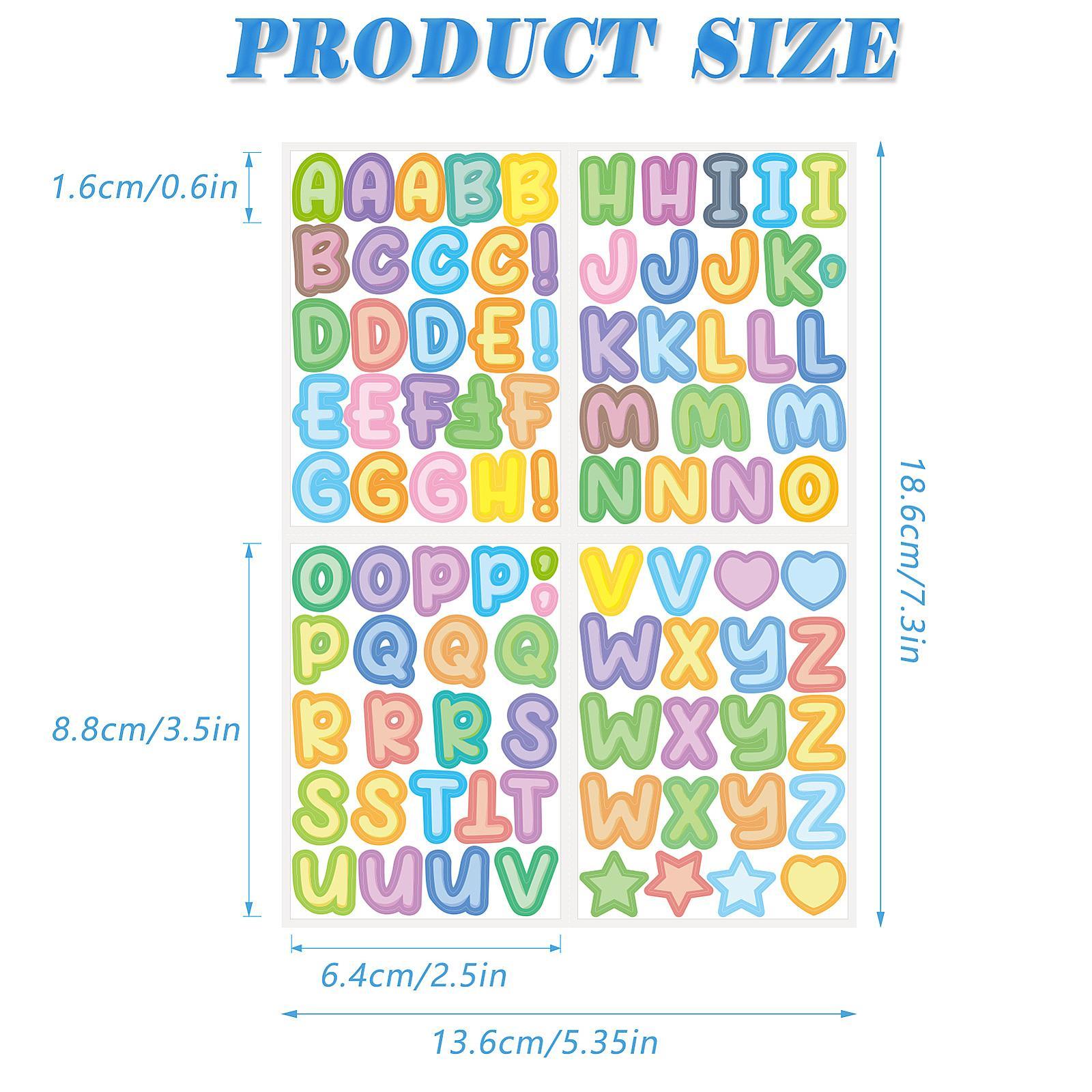 Colorful Alphabet Stickers 20 Pieces for Boxes Handmade Cards Greeting Cards