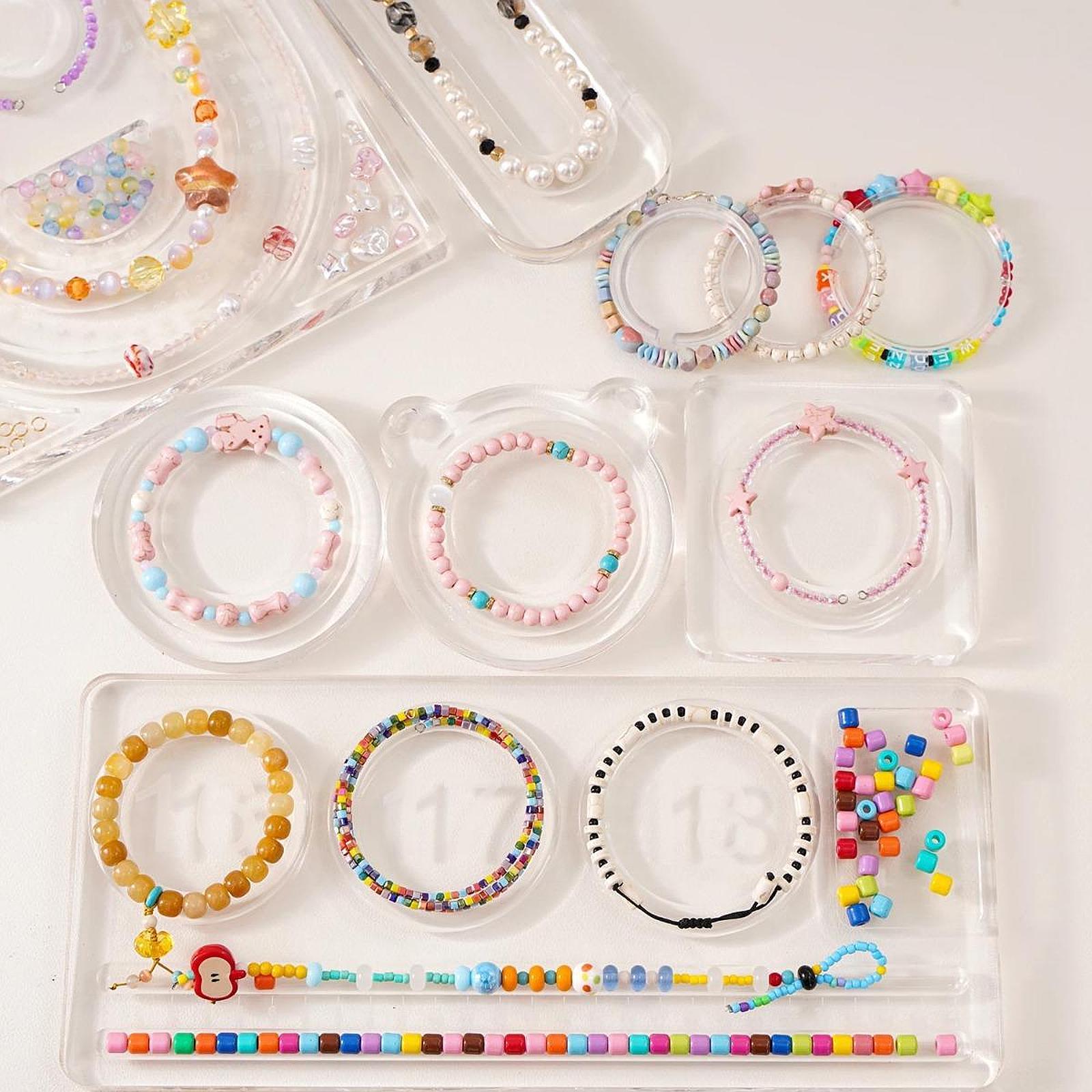 Clear Beading Board Acrylic Bead Tray for Necklace DIY Design Jewelry Making Rectangle M