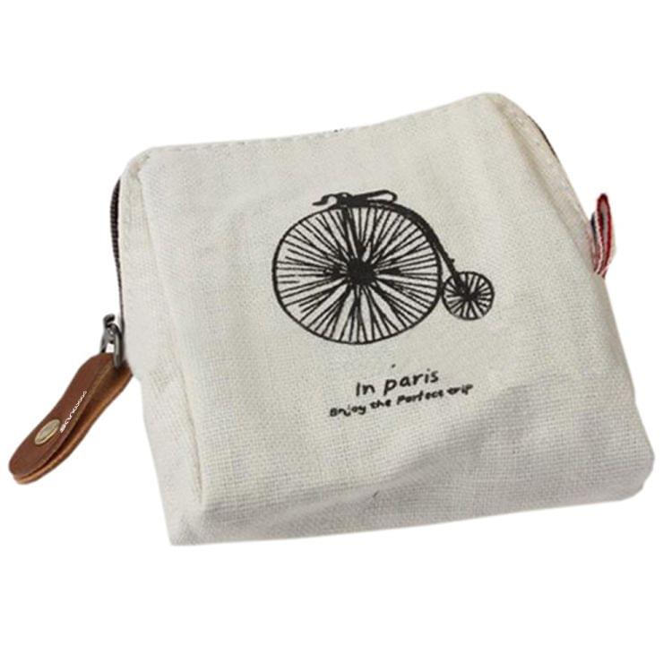 3 PCS Retro Classic Canvas Tower Wallet Card Key Coin Purse Bag Pouch Case(Coffee)