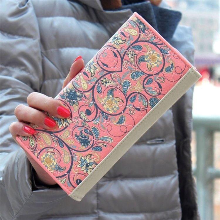 Fashion Ladies Leather Clutch Bag Purse Long Cartoon Wallet Coin Purse(Light Blue)