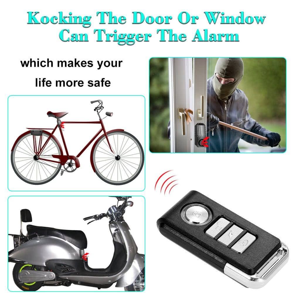 Bicycle/ Electric Tricycle/ Door/ Window Vibration Alarm Intelligent Anti-theft Alarm Wireless Remote Control Alarm Supper Loud Waterproof Adjustable Sensitivity