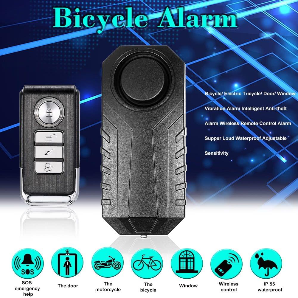 Bicycle/ Electric Tricycle/ Door/ Window Vibration Alarm Intelligent Anti-theft Alarm Wireless Remote Control Alarm Supper Loud Waterproof Adjustable Sensitivity