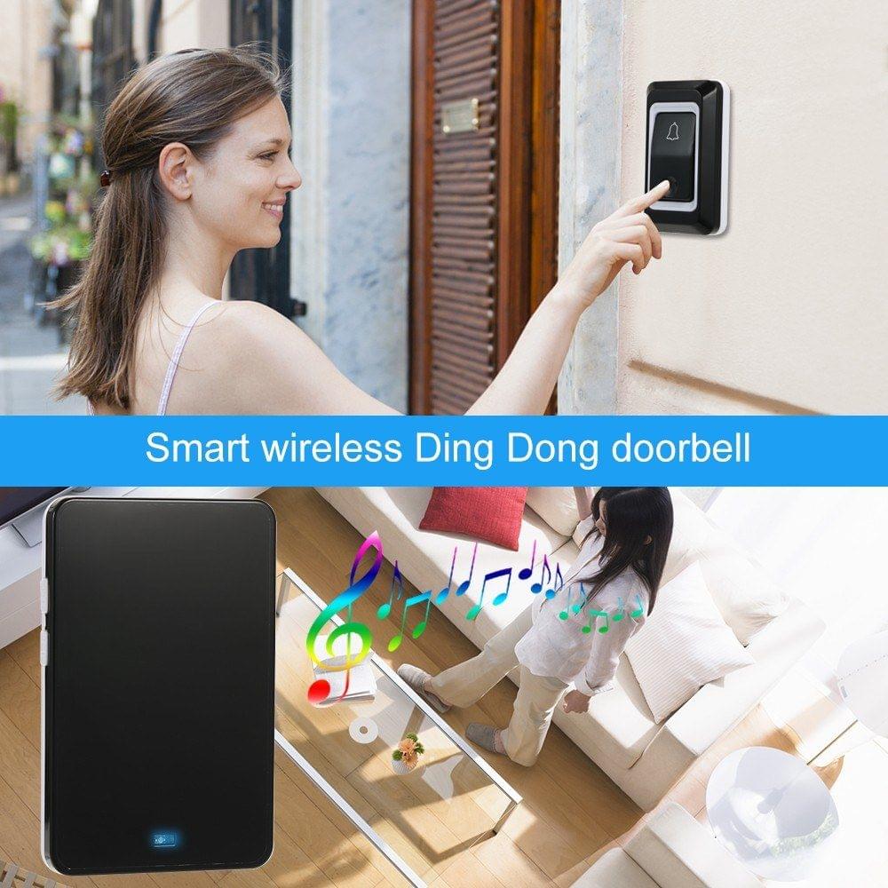 Wireless AC Doorbell with Push Button Smart Ding Dong Doorbell