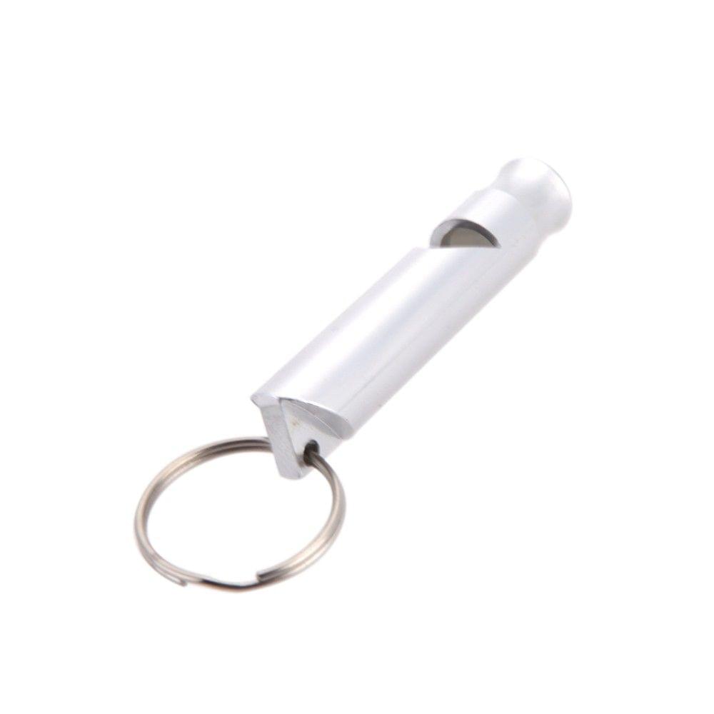 1pcs Mini Emergency Outdoor Hiking Camping Aluminum Survival Whistle with Keychain