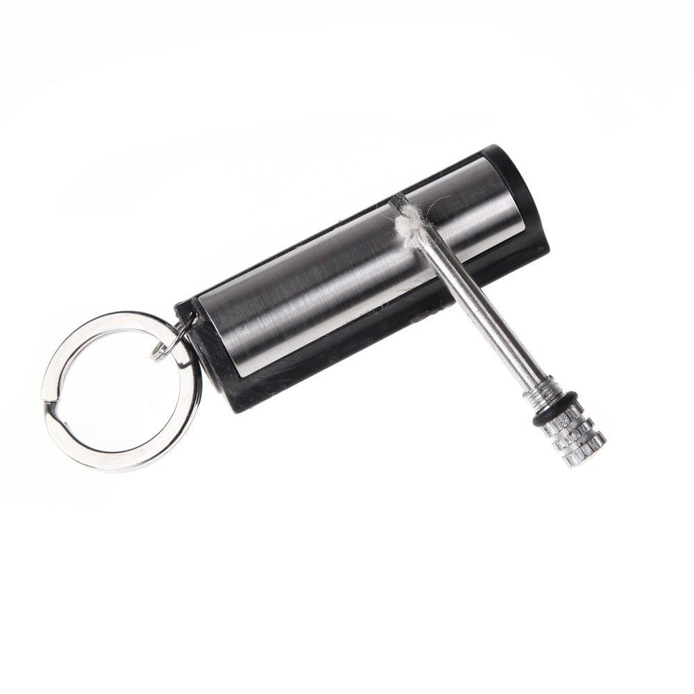 Permanent Match Striker Lighter with Key Chain Silver