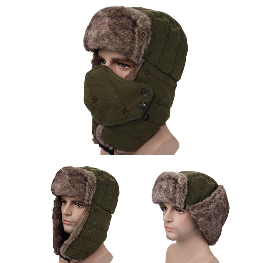 Women Men Water Repellent Warm Winter Trooper Hat with Mask Ear Flaps