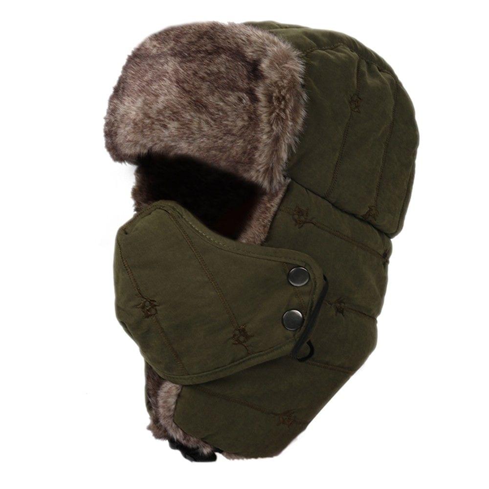 Women Men Water Repellent Warm Winter Trooper Hat with Mask Ear Flaps