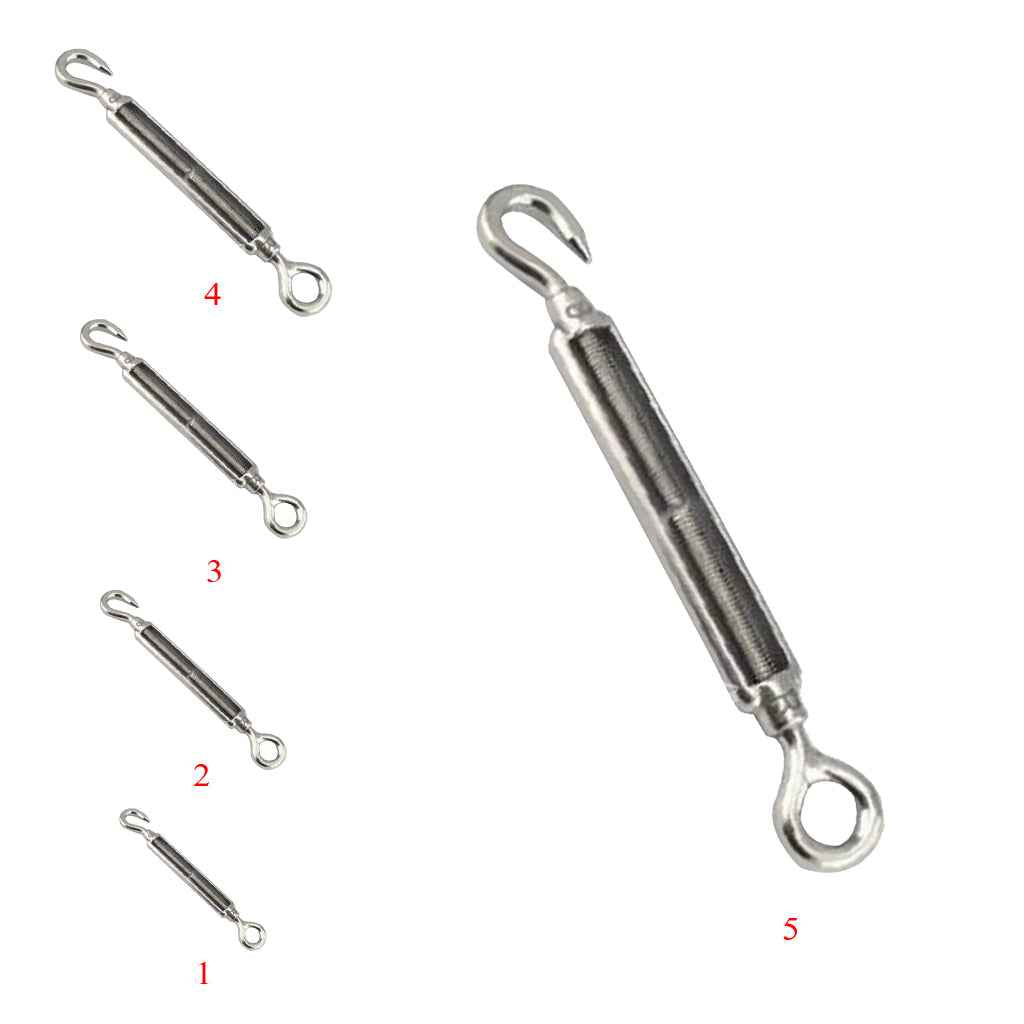 Stainless Steel Hook Eye Turnbuckle Wire Rope Tension Turnbuckle 97mm
