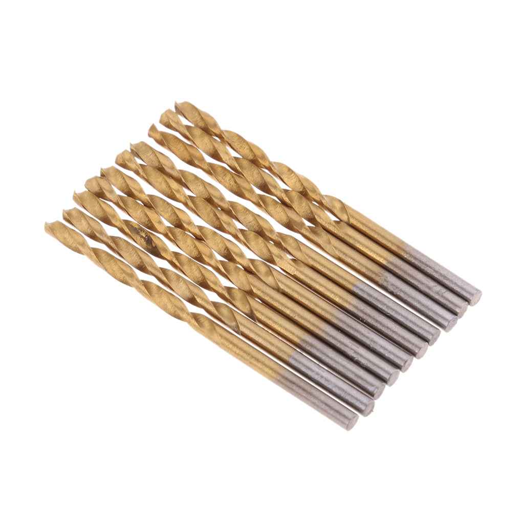 Titanium Coated HSS Drill Bits Set 50 Piece Plastic Wood Metal Kit 1.0-3.0mm