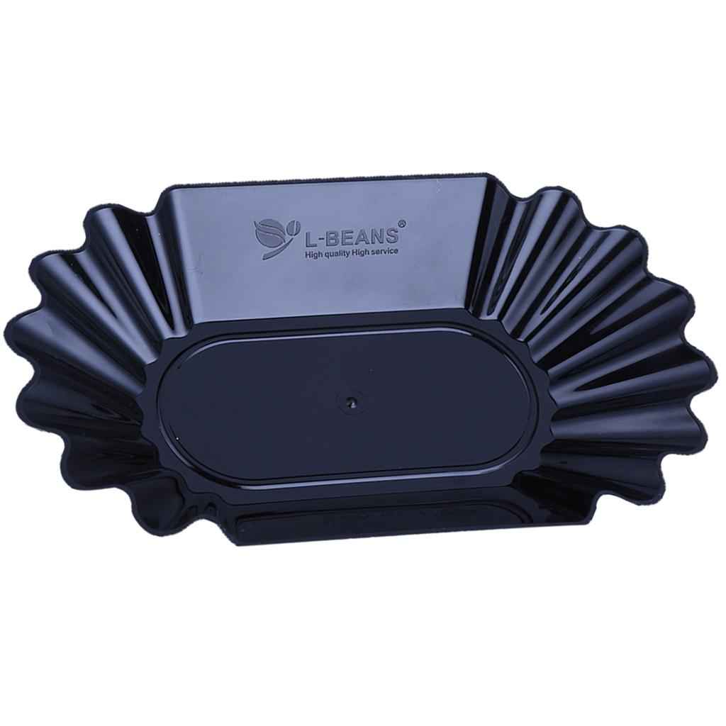 Plastic Plate Snack Serving Tray Oval Coffee Bean Tray Coffee Cupping Black