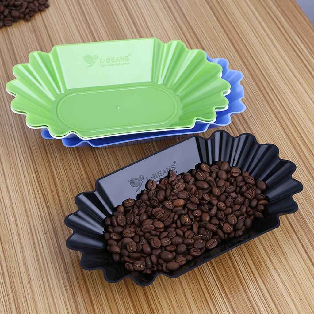 Plastic Plate Snack Serving Tray Oval Coffee Bean Tray Coffee Cupping Black