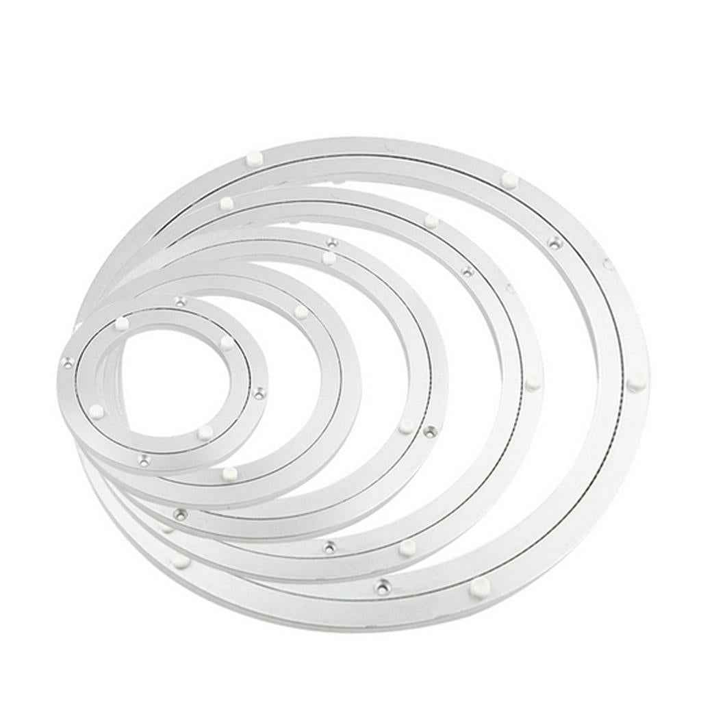 Aluminum Alloy Round Rotating Turntable Bearing Table Silver White 16 inch