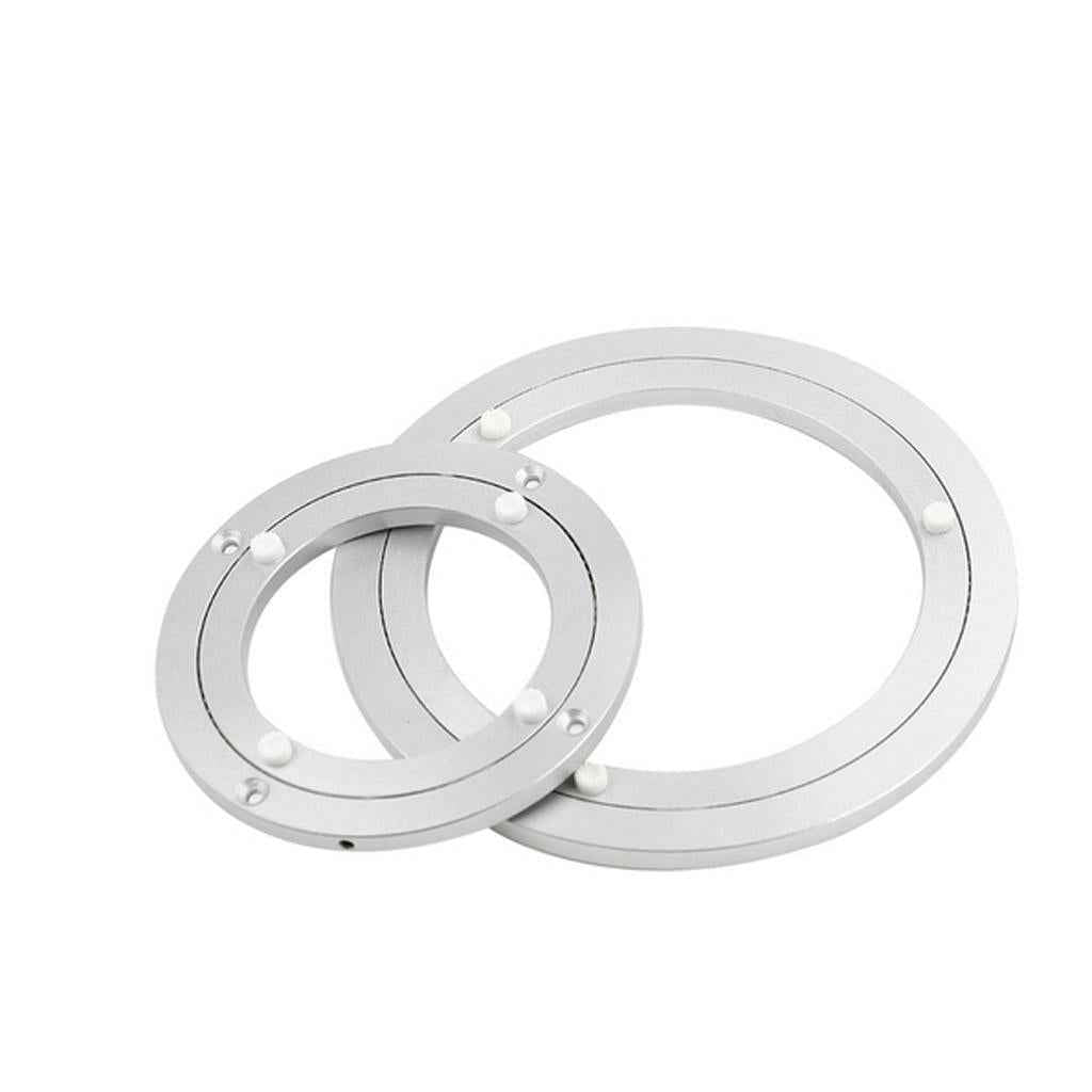 Aluminum Alloy Round Rotating Turntable Bearing Table Silver White 16 inch
