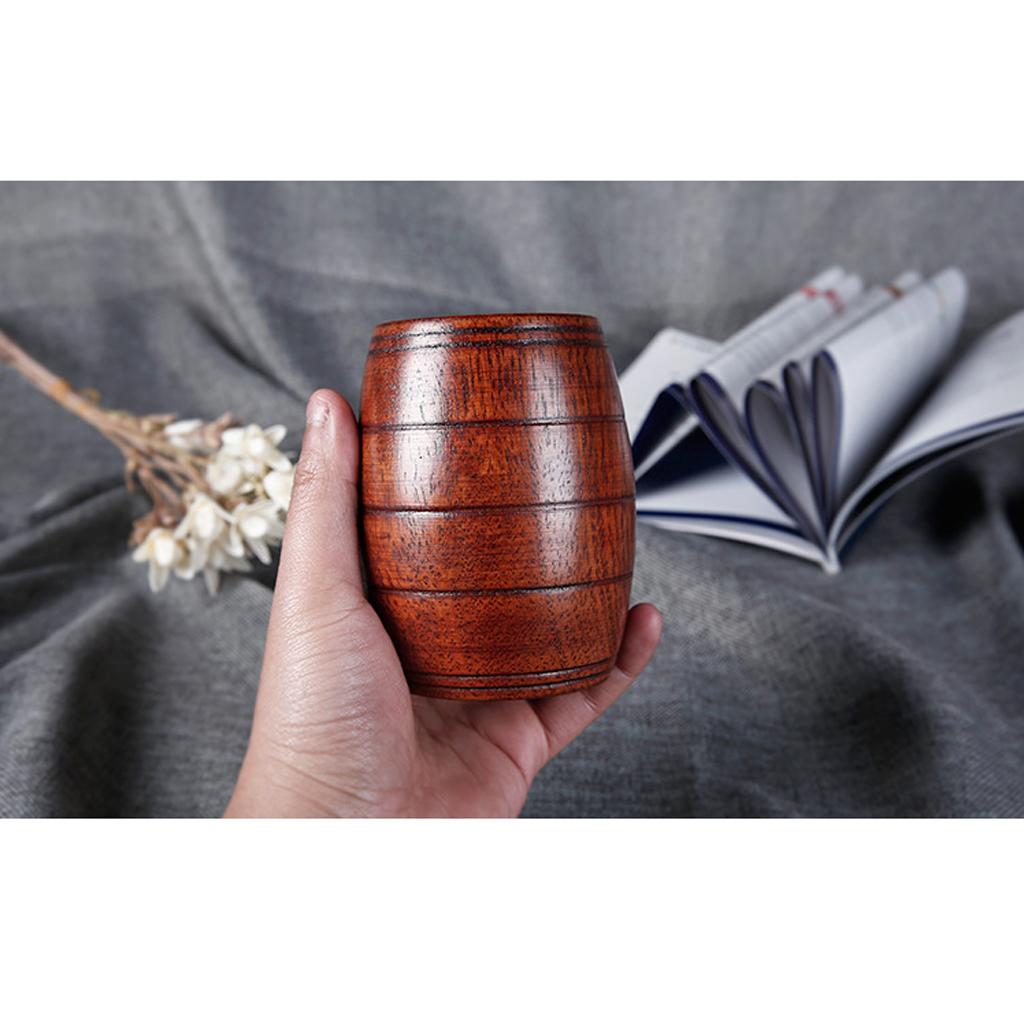 2pieces Wooden Cup Handmade Coffee Tea Beer Juice Milk Mug Drink