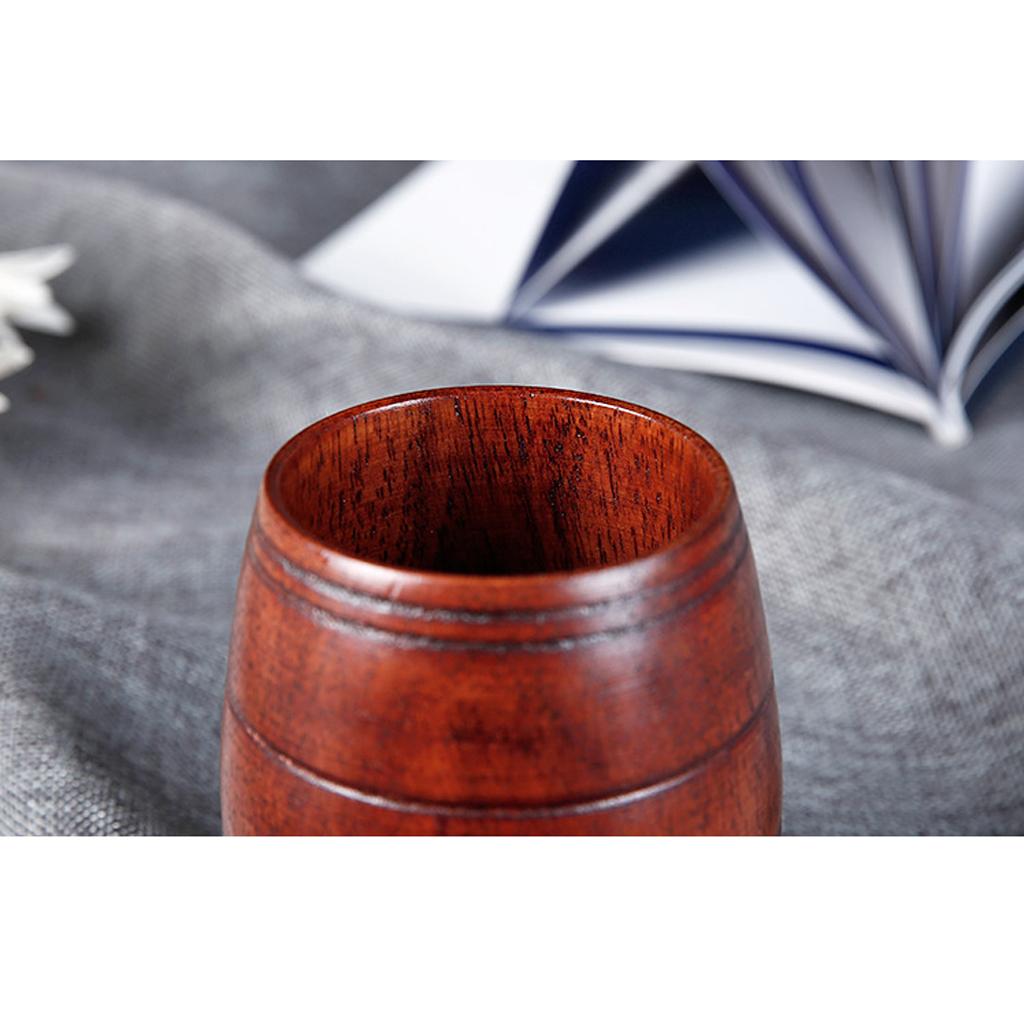 2pieces Wooden Cup Handmade Coffee Tea Beer Juice Milk Mug Drink