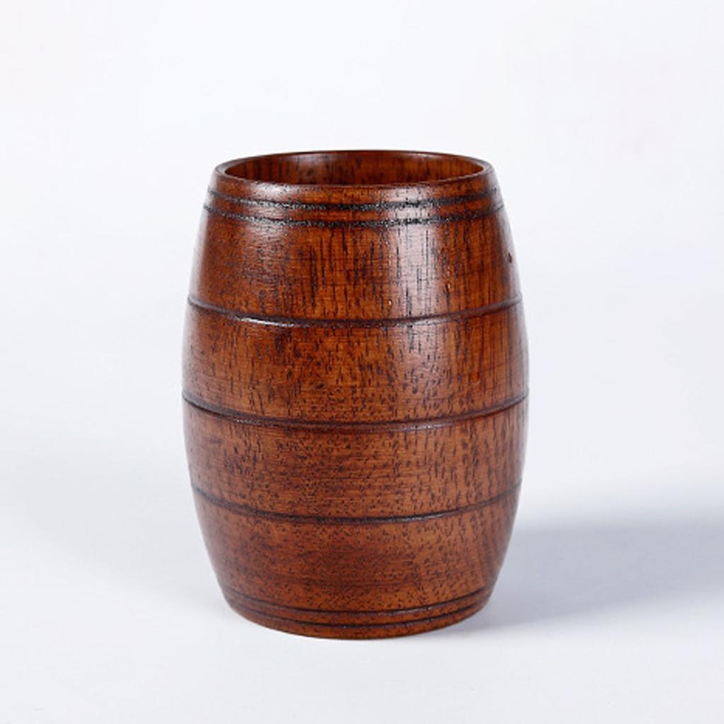 2pieces Wooden Cup Handmade Coffee Tea Beer Juice Milk Mug Drink