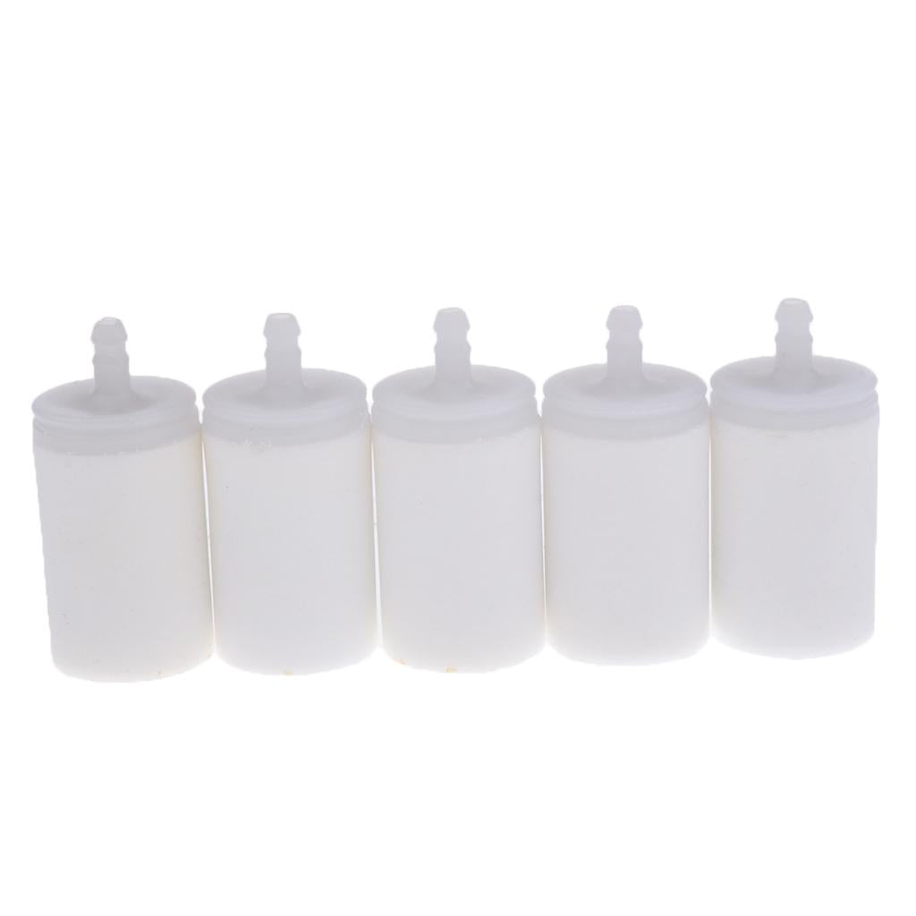 3x5 pieces Plastic Gas Fuel Fliter for Chainsaw Blower Engine Machine White