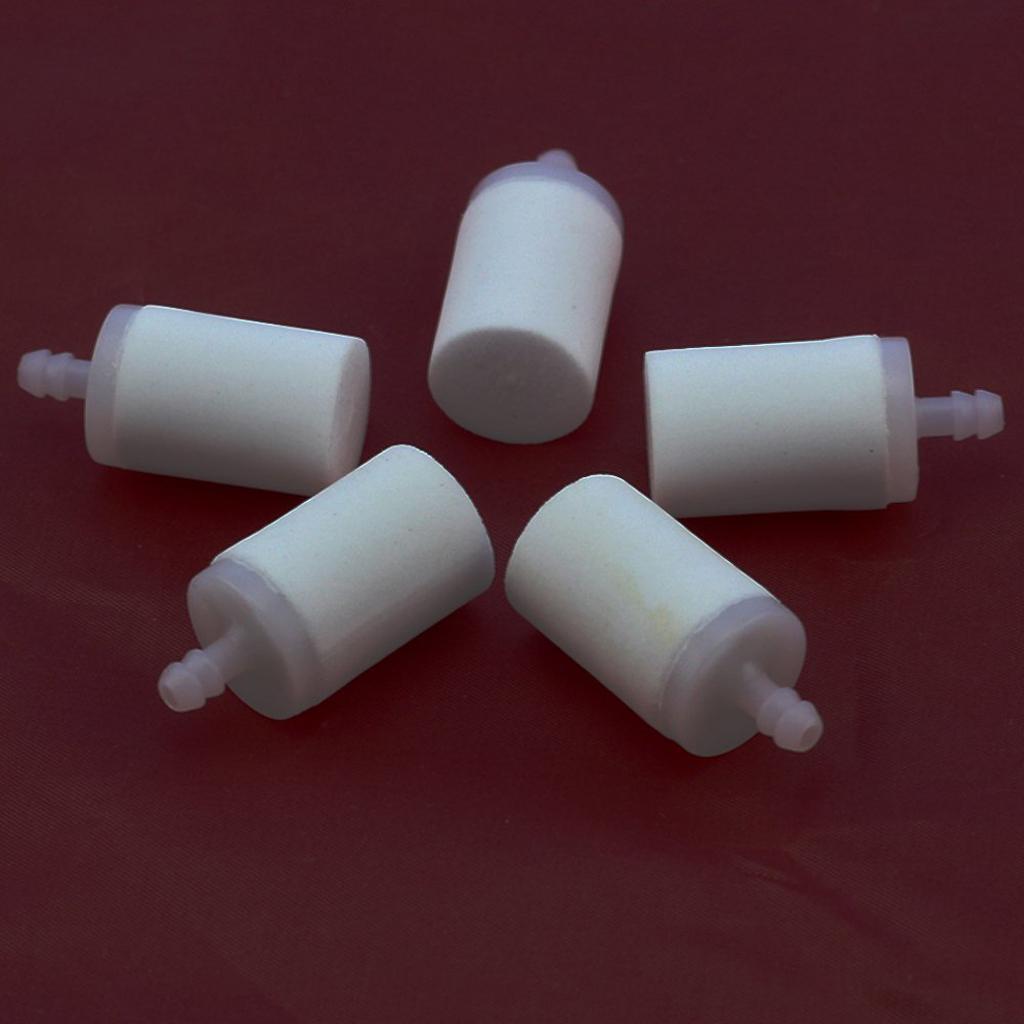 3x5 pieces Plastic Gas Fuel Fliter for Chainsaw Blower Engine Machine White