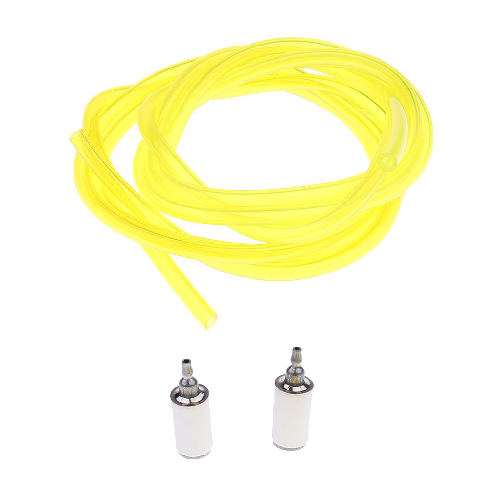 2xFeet Replacement Tygon Petrol Fuel Line Hose 2 Sizes and 2 Fuel Filters Kit