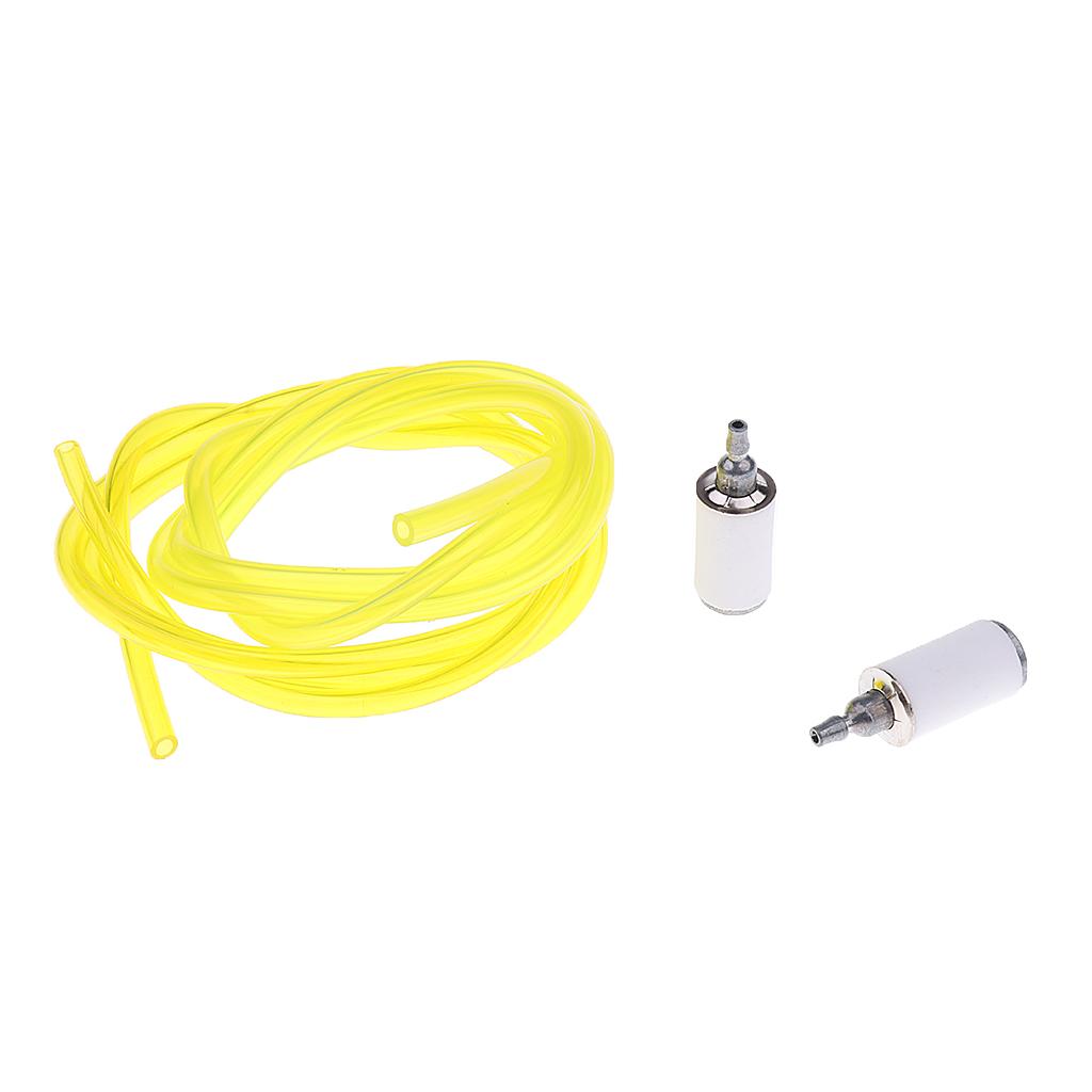 2xFeet Replacement Tygon Petrol Fuel Line Hose 2 Sizes and 2 Fuel Filters Kit
