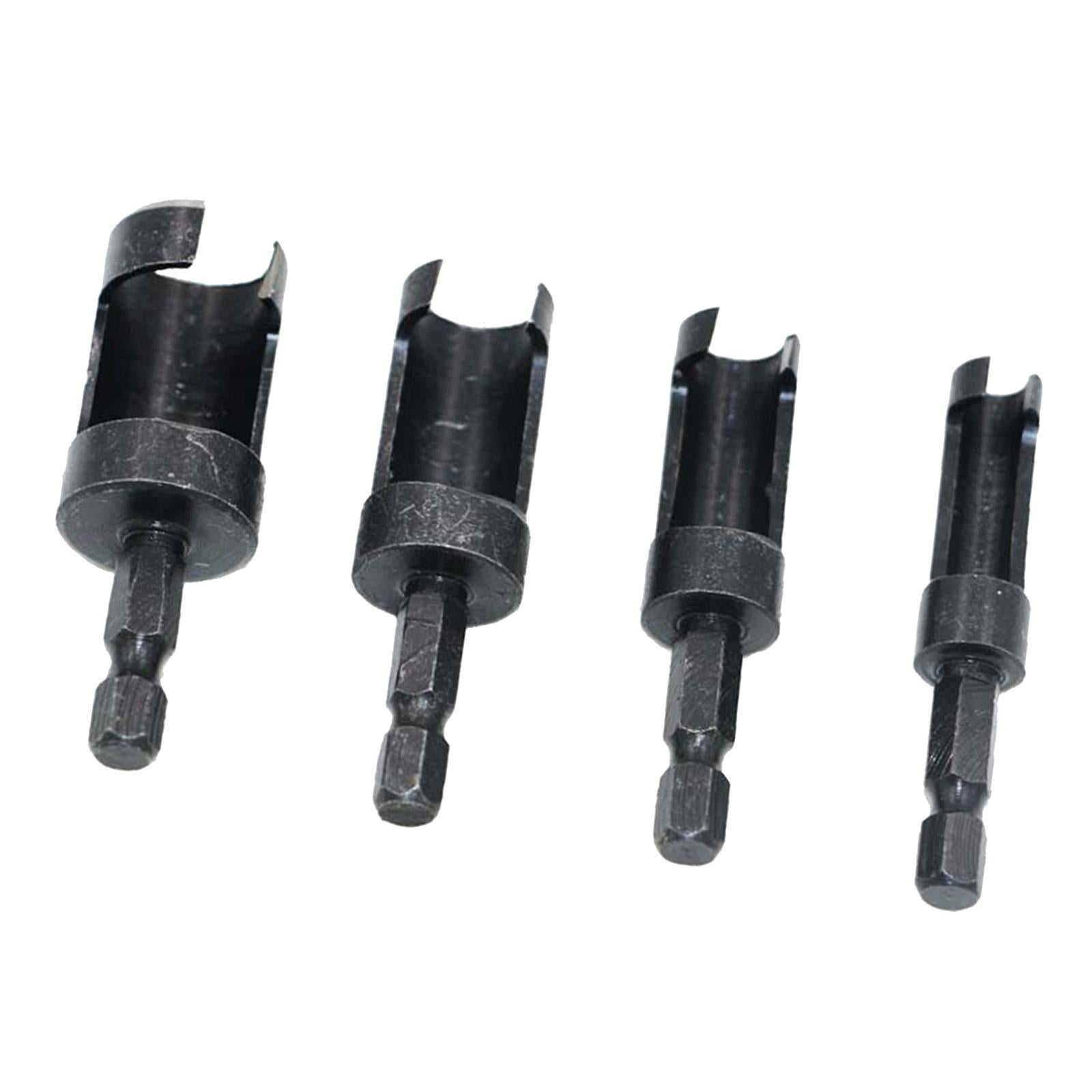 2x4 Pieces of Plug Wood Cutter Tool Set Hex Shank Drill Bit Set Carbon Steel