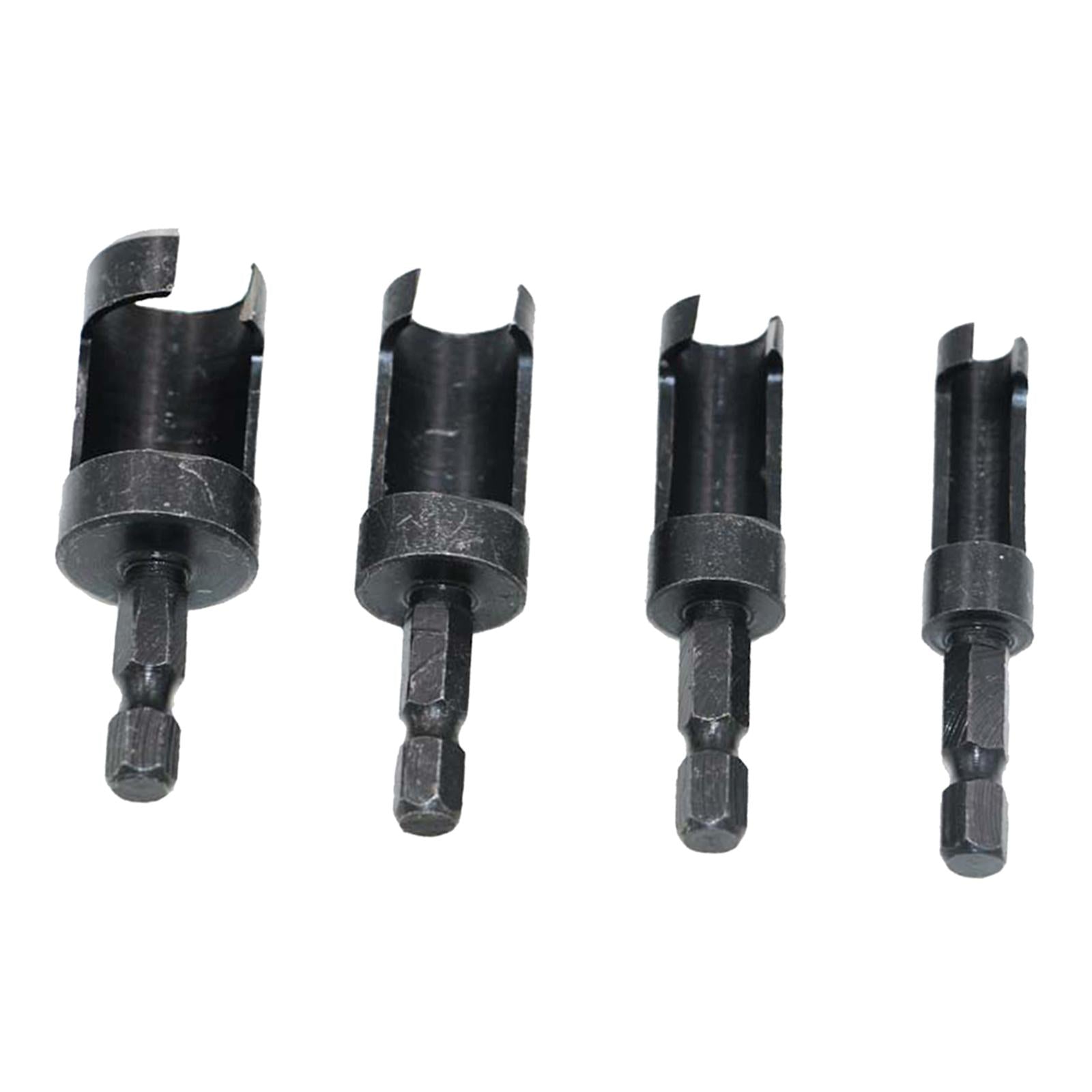 2x4 Pieces of Plug Wood Cutter Tool Set Hex Shank Drill Bit Set Carbon Steel