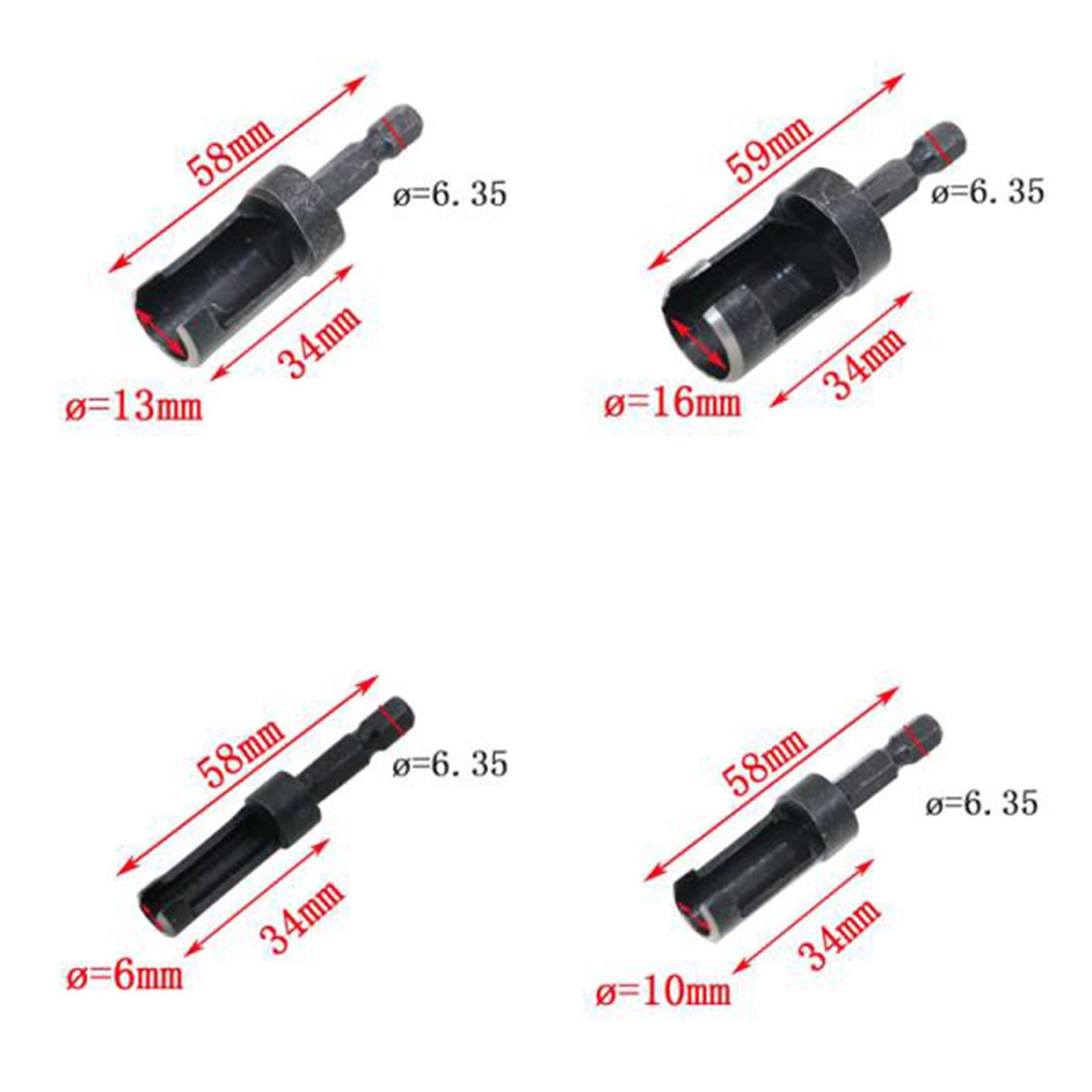 2x4 Pieces of Plug Wood Cutter Tool Set Hex Shank Drill Bit Set Carbon Steel