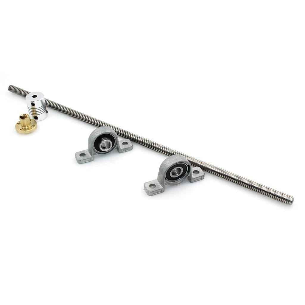 T8 Threaded Rod Lead Screw with Mounted Ball Bearing + Brass Nut 200mm #2