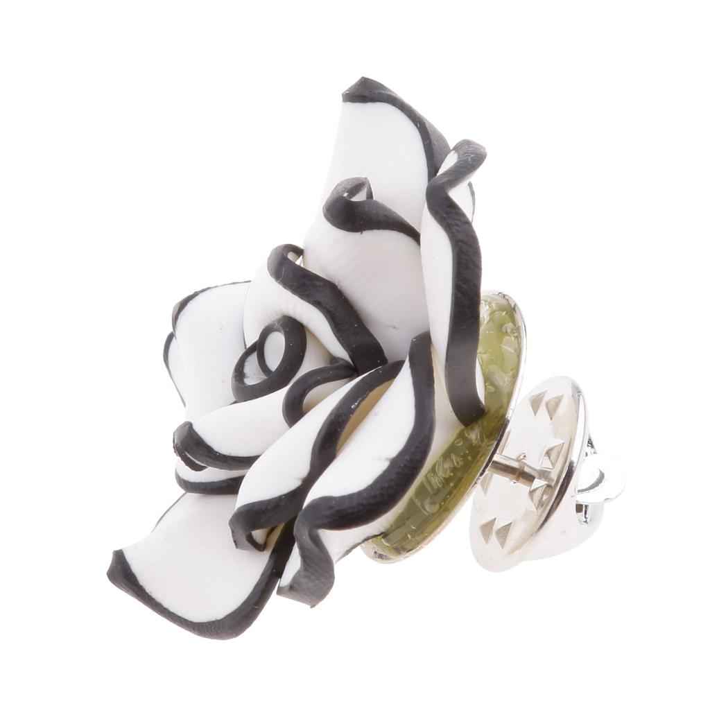 Handmade Polymer Clay Flower Brooch Vintage Wedding Handcrafted White