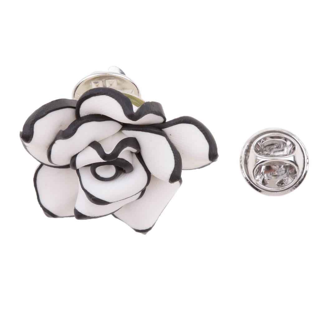 Handmade Polymer Clay Flower Brooch Vintage Wedding Handcrafted White