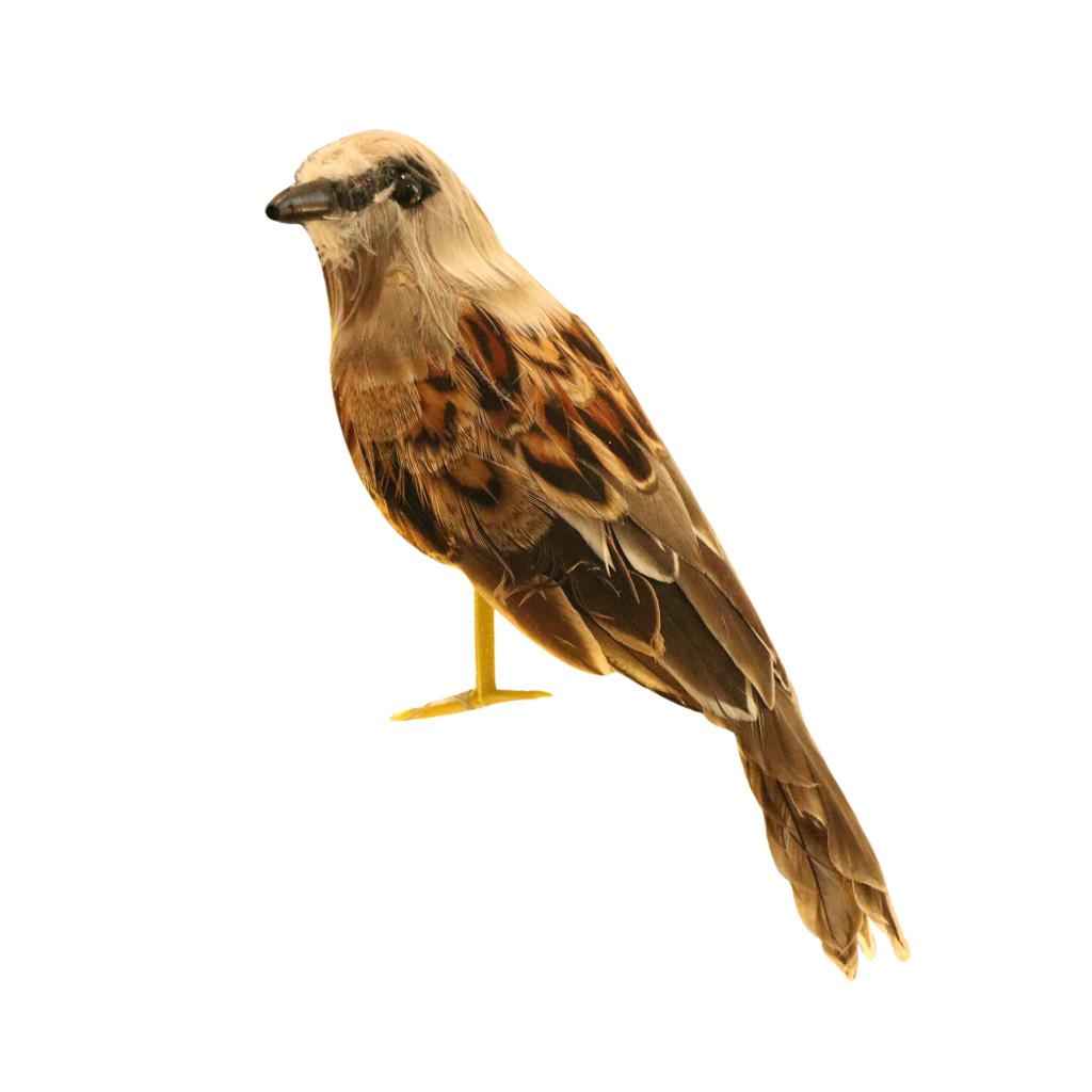 Artificial Bird Feathered Realistic Sparrow Home Garden Decor Ornament 1