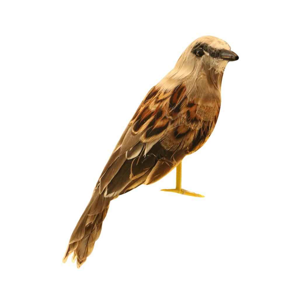 Artificial Bird Feathered Realistic Sparrow Home Garden Decor Ornament 1