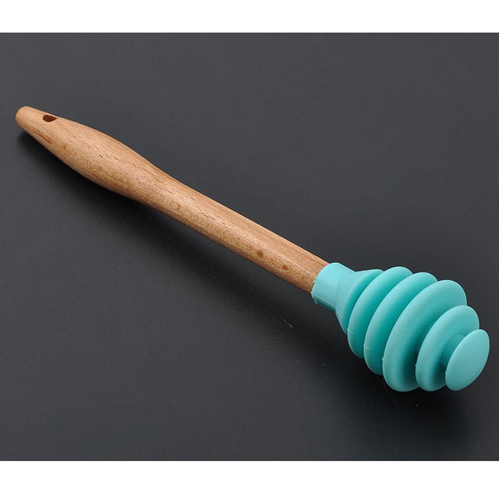 3xSilicone Honey Dipper Spoon Drizzle Stick Dip Spiral Server Gadget Tool