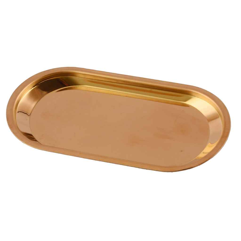Stainless Towel Tray Storage Tray Dish Plate Tea Fruit Trays Rose Gold S