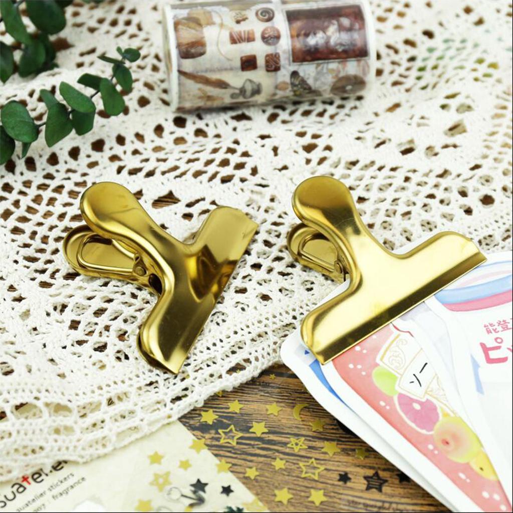 12x Stainless Steel Food Bag Sealing Clip Chip Food Storage Sealer Gold