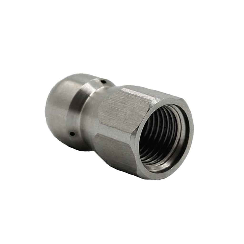 Stainless Steel Button Nose 3/8" Rotary Cleaning Nozzle Sewer Jetter Nozzle