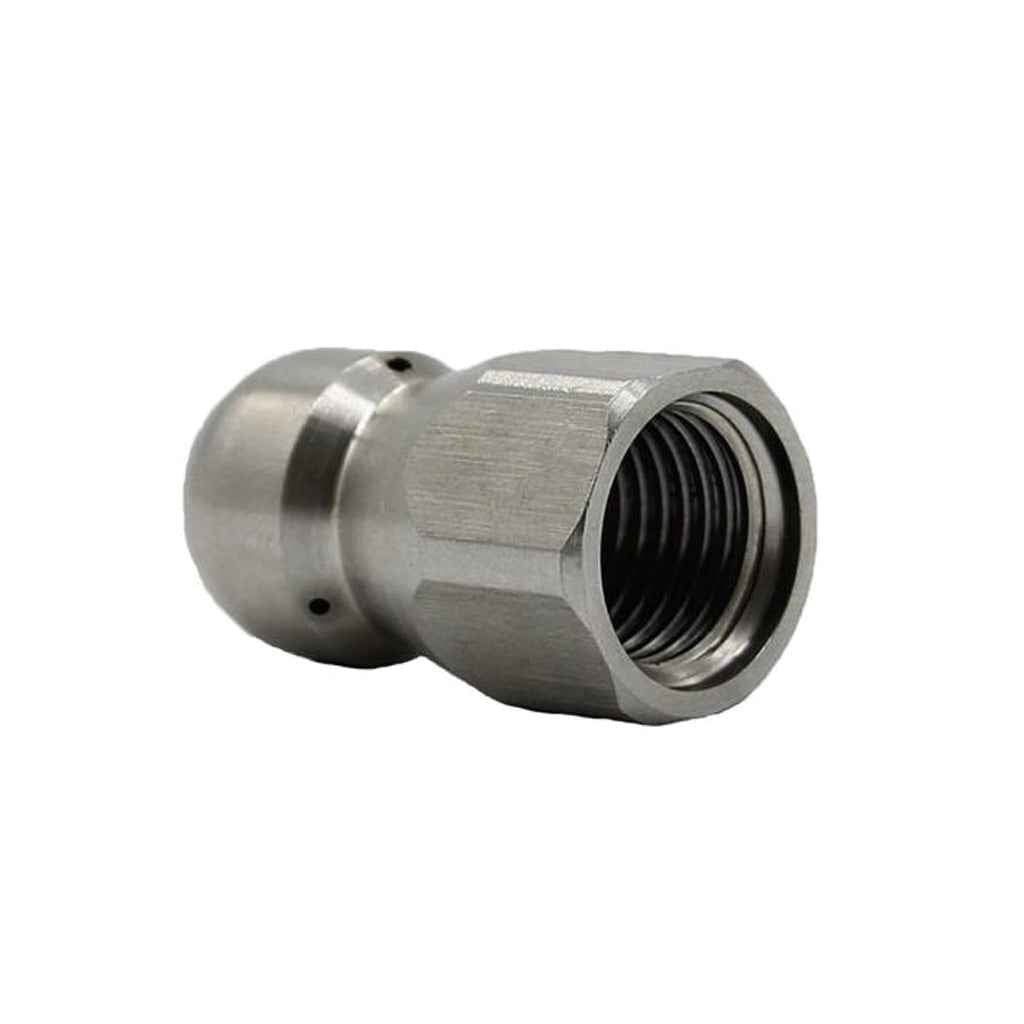 Stainless Steel Button Nose 3/8" Rotary Cleaning Nozzle Sewer Jetter Nozzle