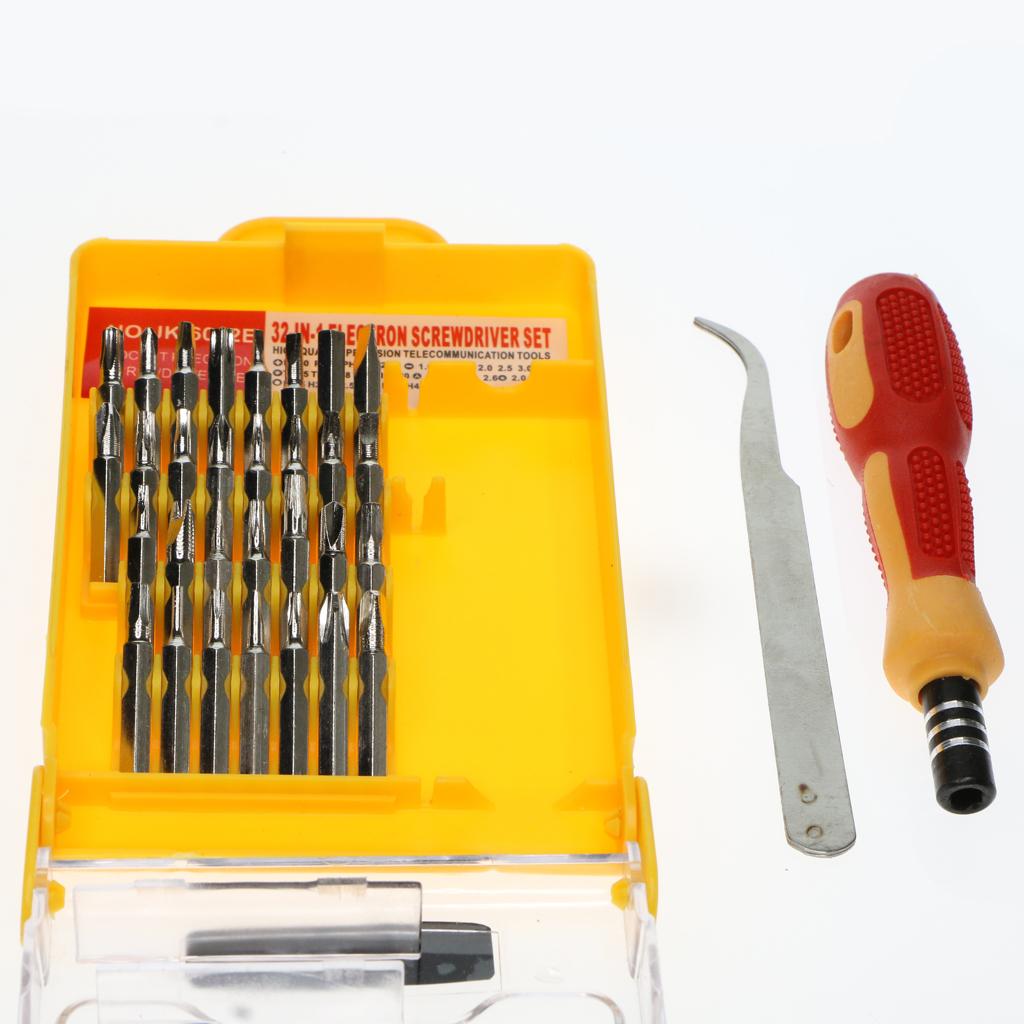 2x32 in 1 Steel Precision Screwdriver Bits Nut Driver Repair Tools Kit Set S