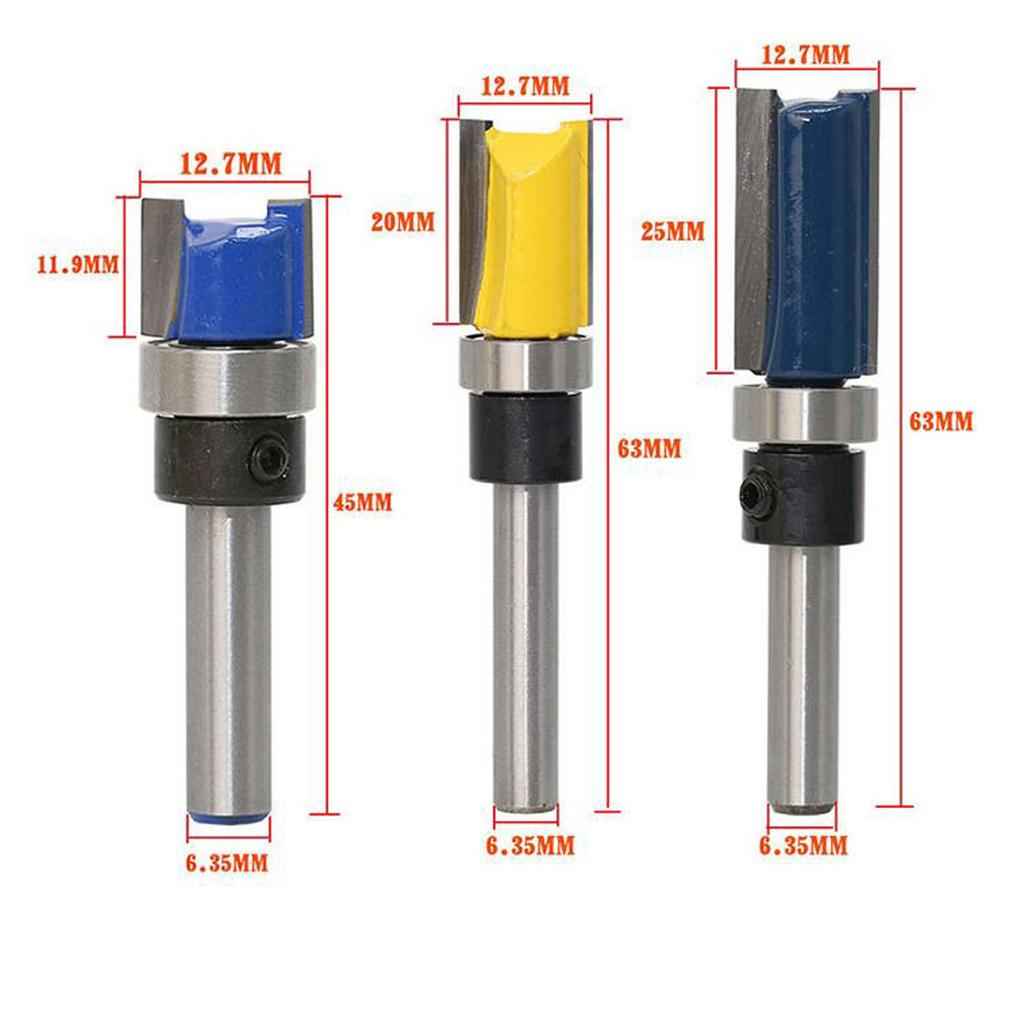 1/4'' Shank Top Bearing Flush Trim Router Bit Woodworking Cutter 12.7x38mm