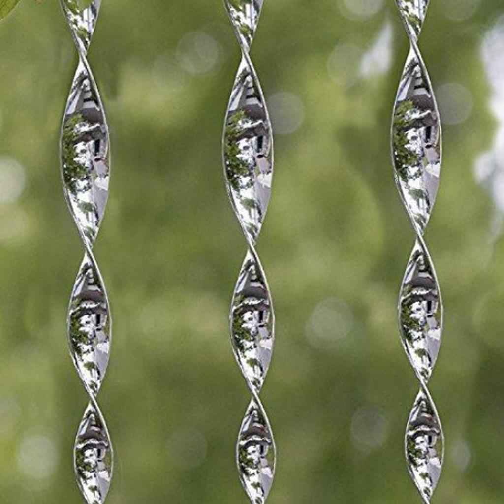 1x Bird Repellent Reflective Scare Rods Spiral Deterrent Bird Control Device, wind twister including hanging string