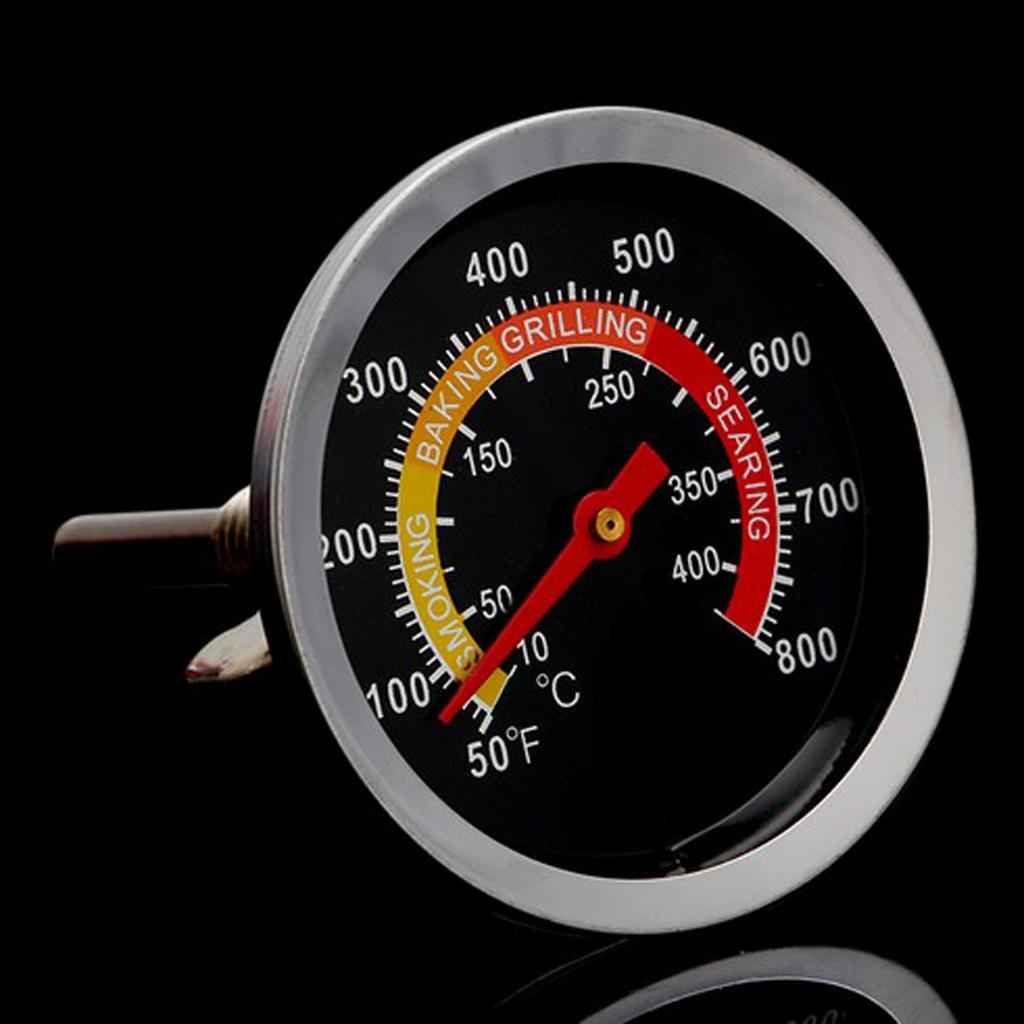 Stainless Steel BBQ Smoker Grill Thermometer Temperature Gauge 10-400 Degree