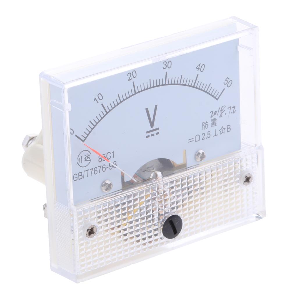 4x85C1 DC Rectangle Ammeter Amp Current Tester Analog Panel Voltmeter 0-50 V