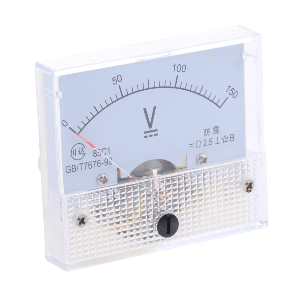 2x85C1 DC Rectangle Ammeter Amp Current Tester Analog Panel Voltmeter 0-150 V